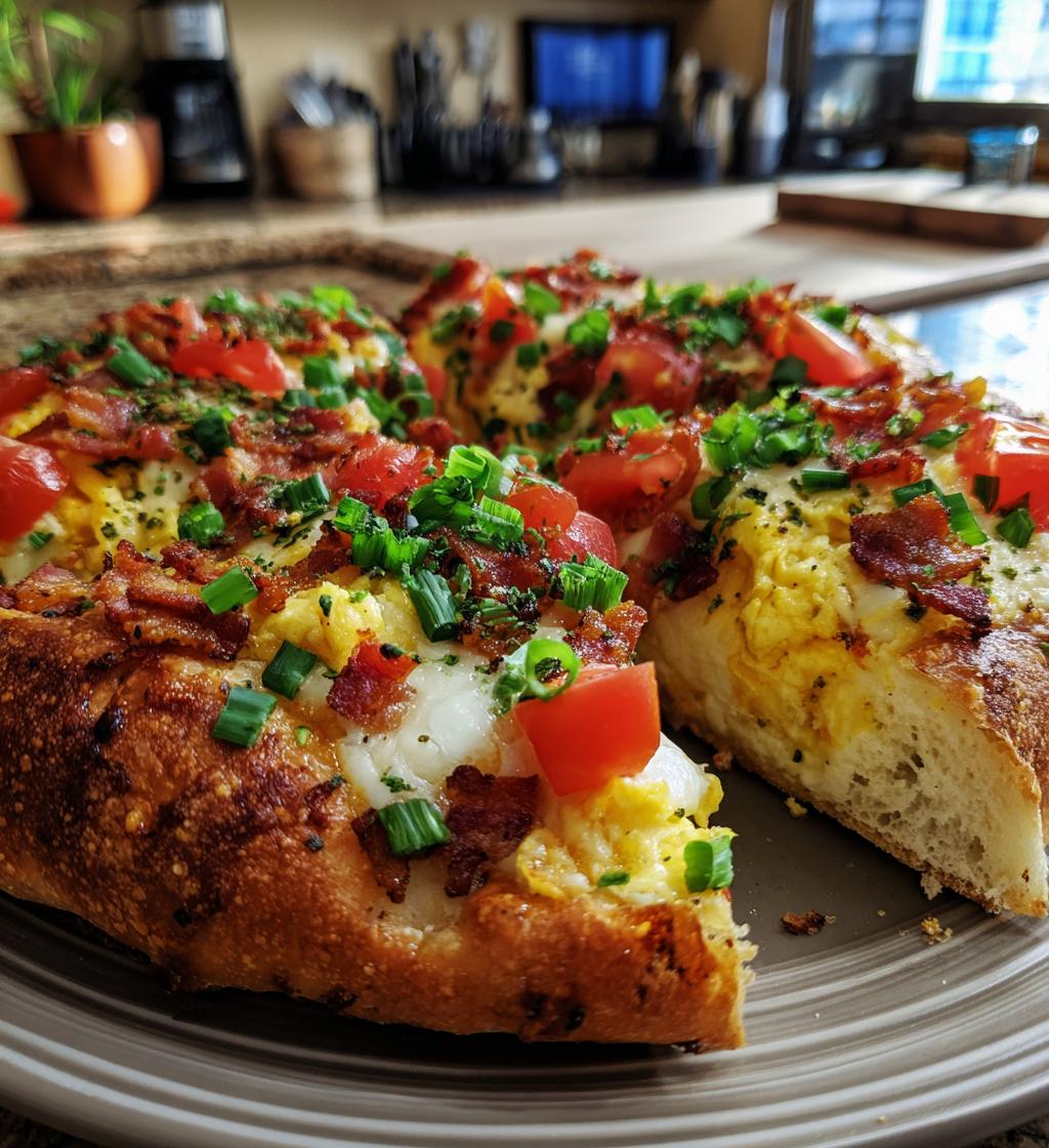 breakfast pizza - detail 1