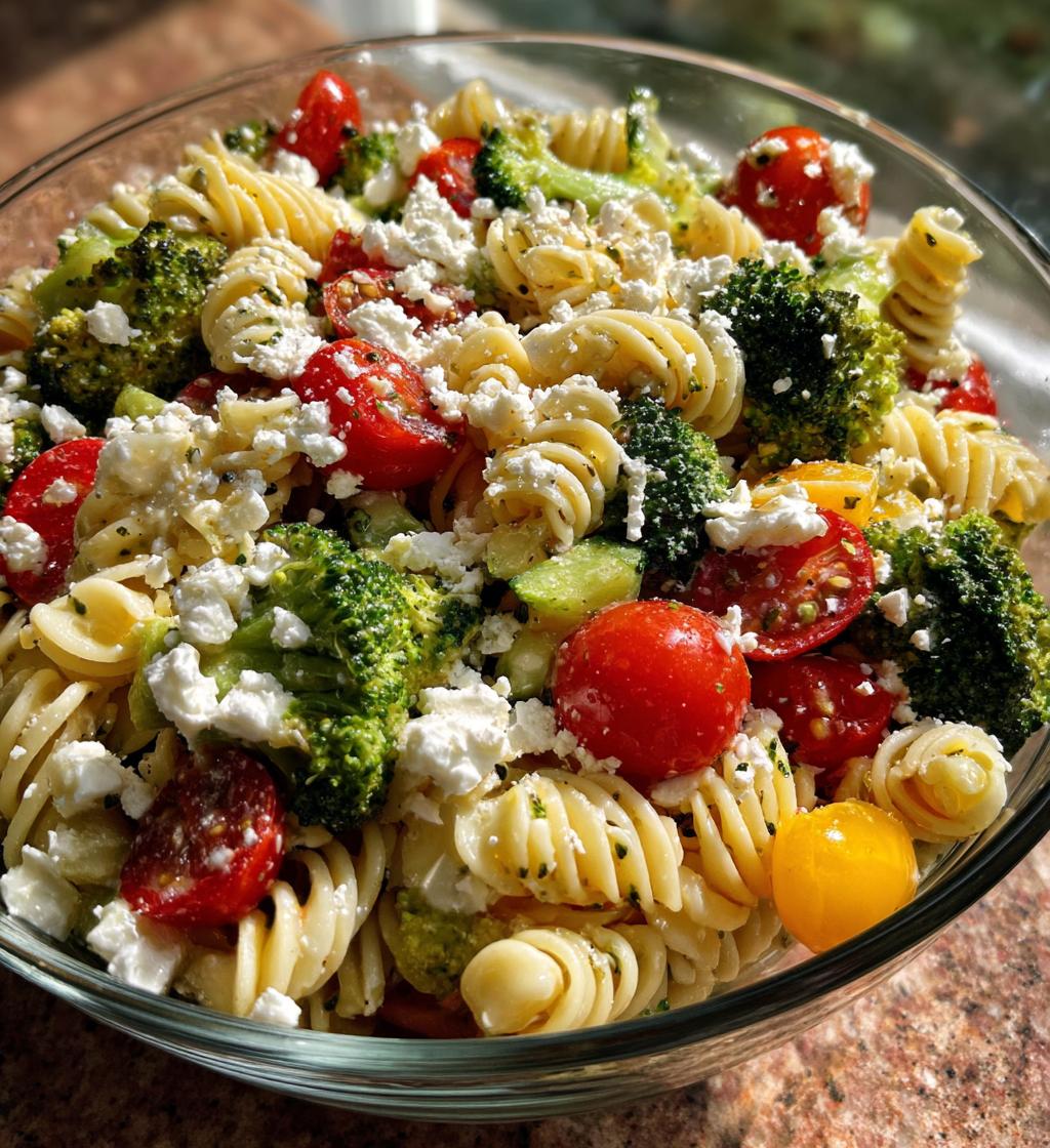 broccoli pasta salad - detail 1