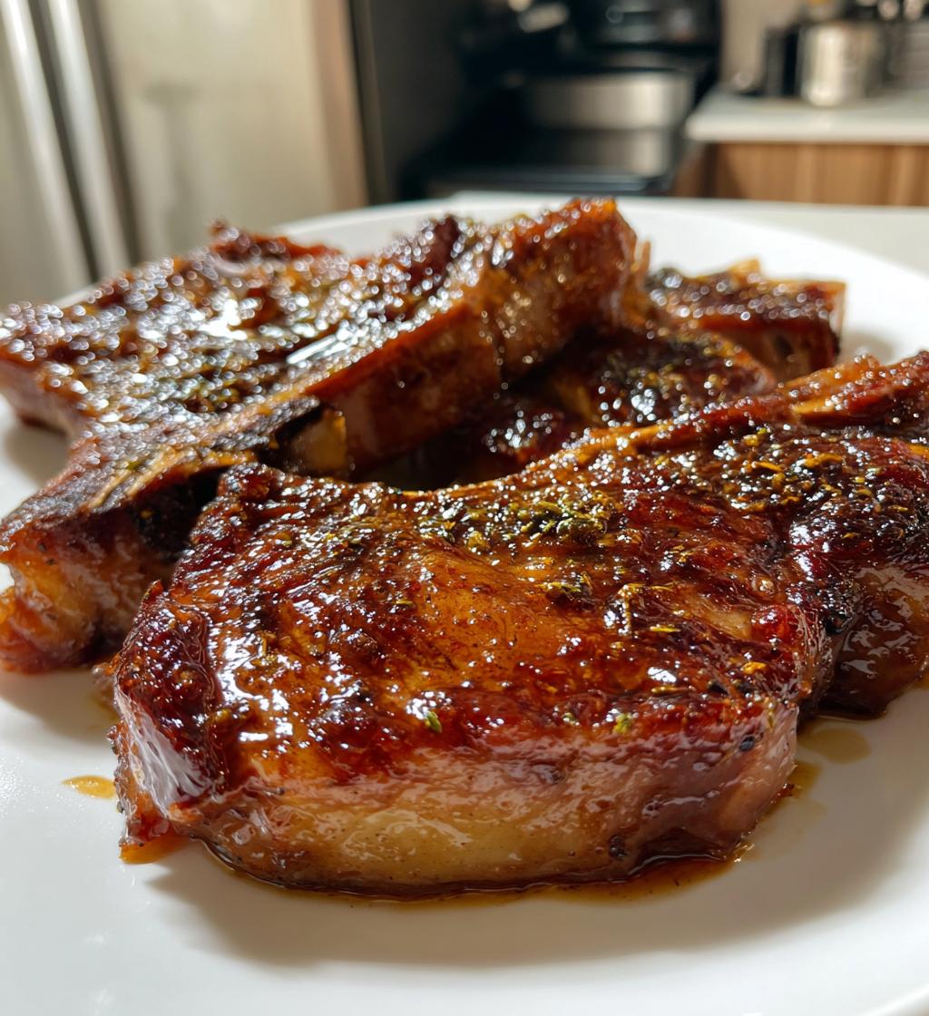 brown sugar beef chops - detail 1