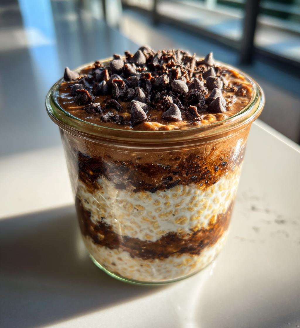 brownie batter overnight oats - detail 1