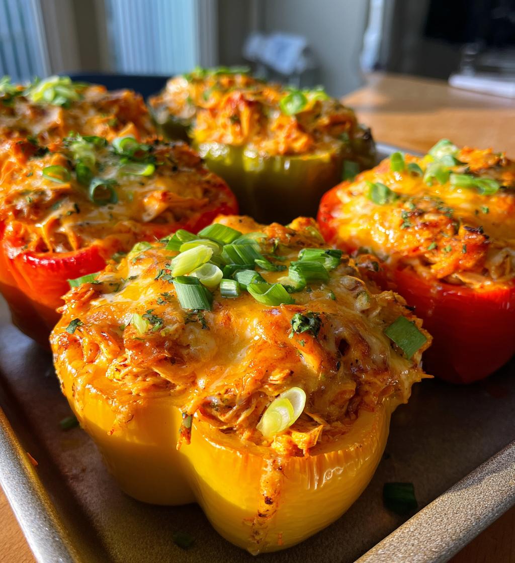 buffalo chicken stuffed peppers