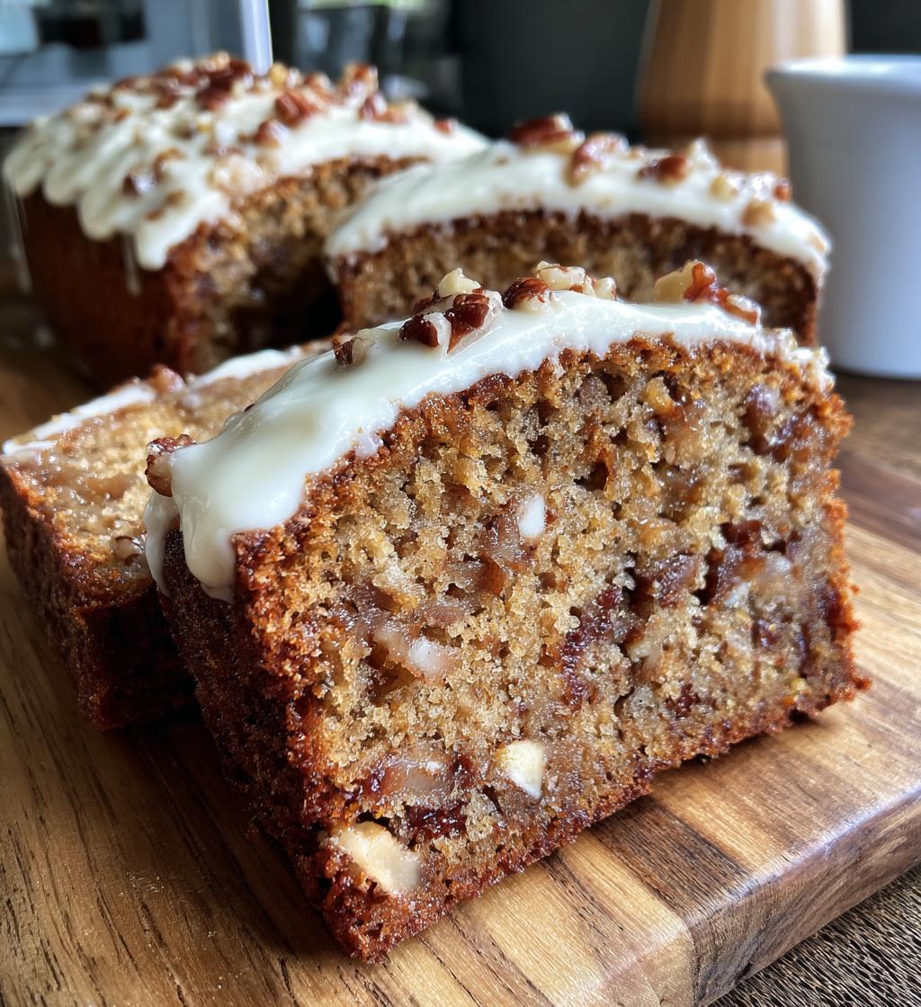 butter pecan cake loaf cream cheese icing - detail 1
