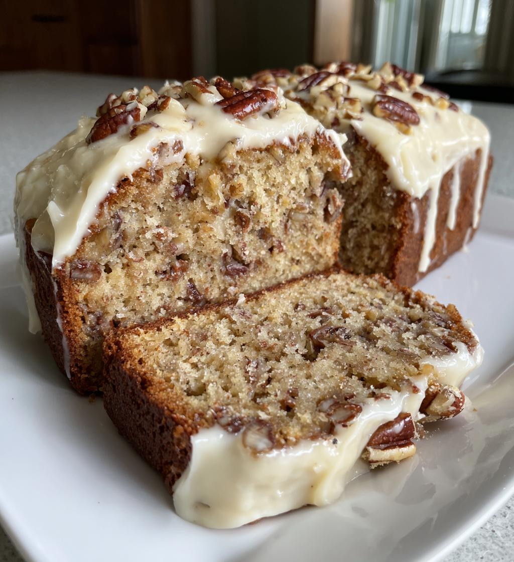 butter pecan cake loaf cream cheese icing