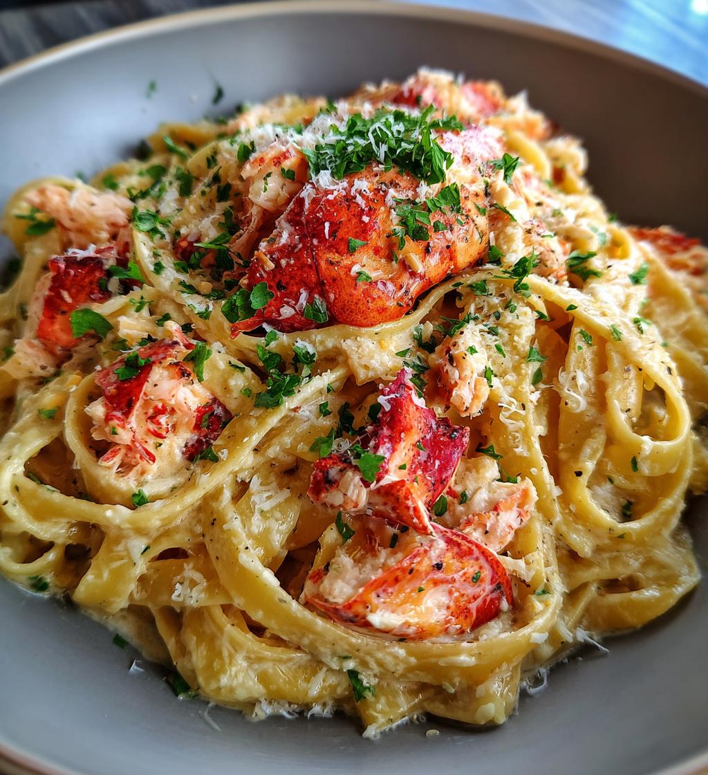 cajun lobster crab salmon alfredo - detail 1