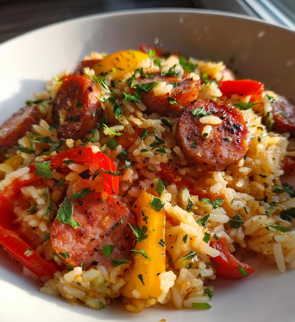 cajun sausage and rice skillet - detail 1
