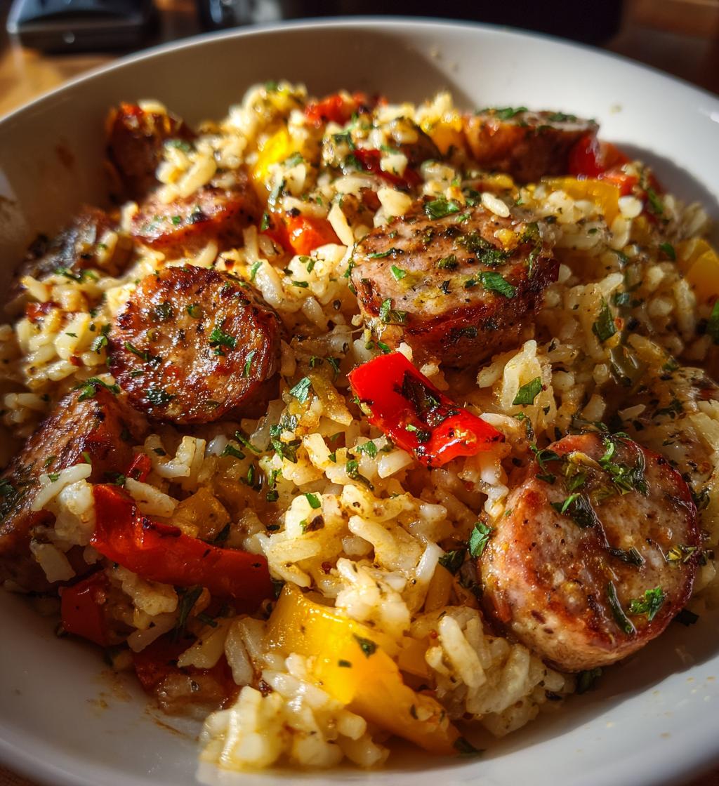 cajun sausage and rice skillet