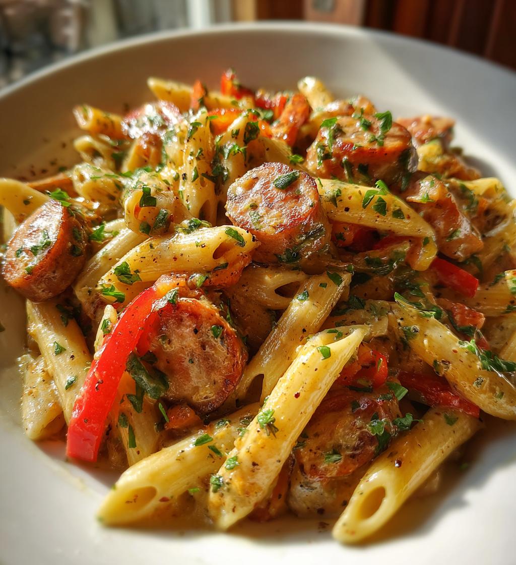 cajun sausage pasta - detail 1