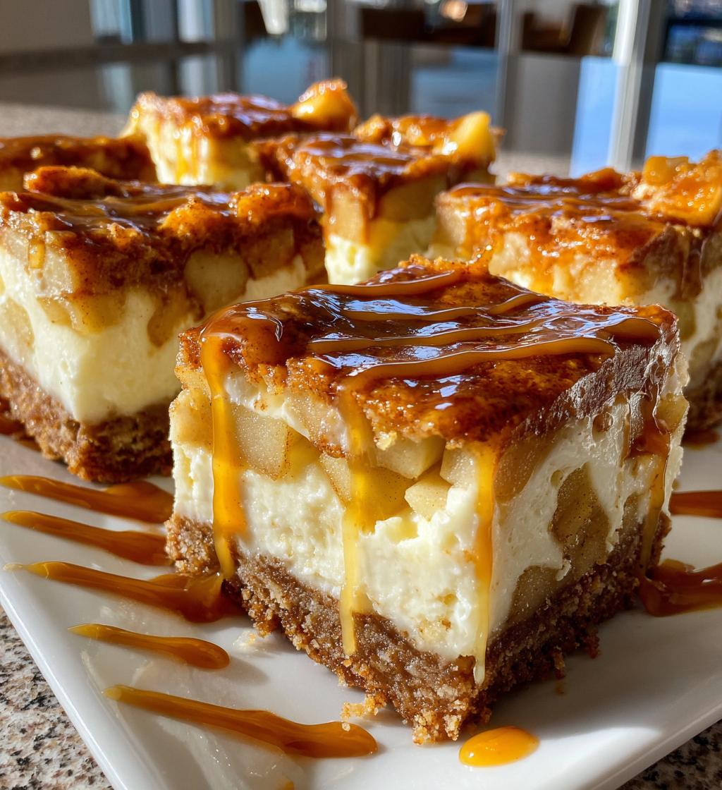 caramel apple cheesecake bars