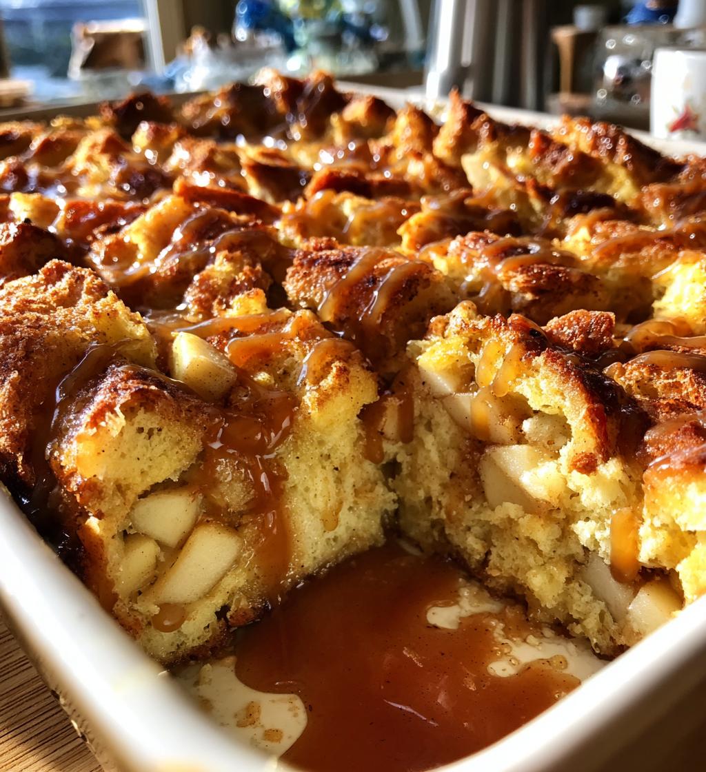 caramel apple stuffed french toast casserole - detail 1