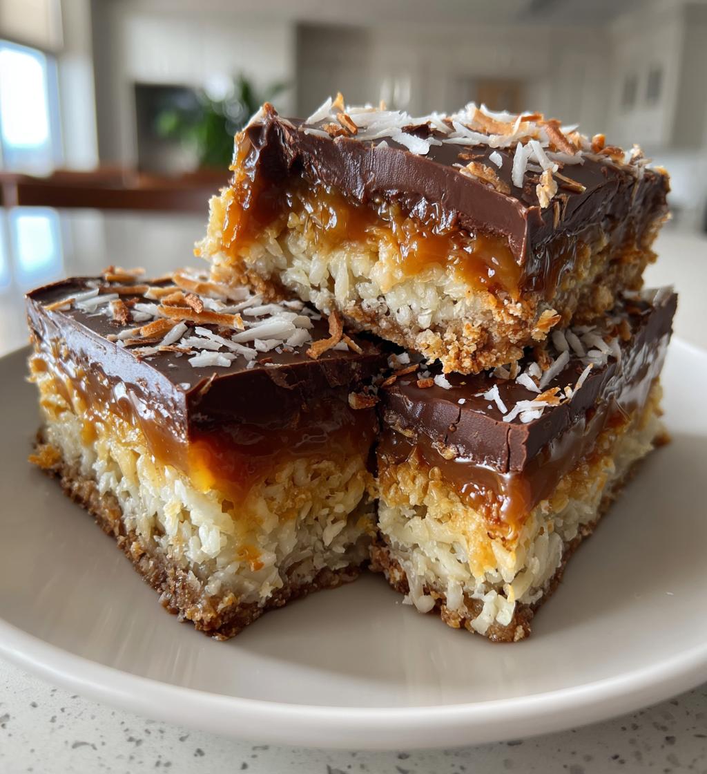 caramel coconut bars - detail 1