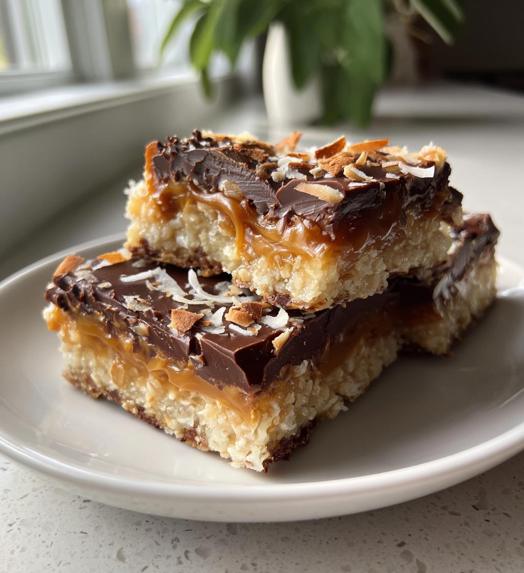 caramel coconut bars