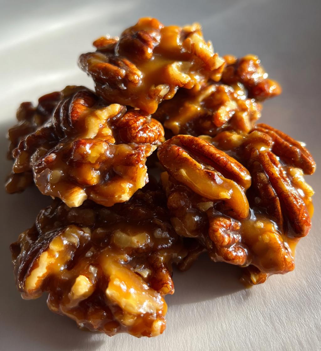 caramel pecan clusters - detail 1