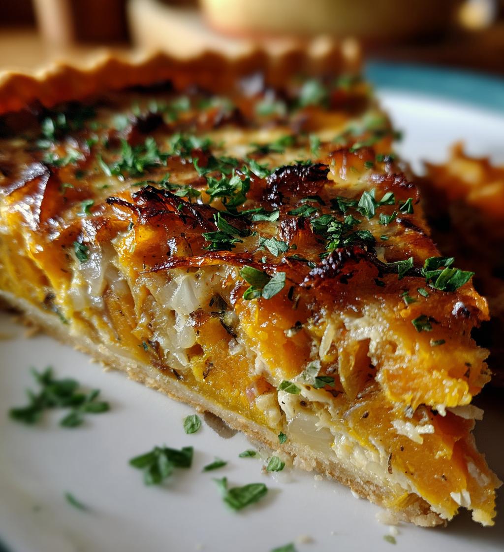 caramelized onion butternut squash tart