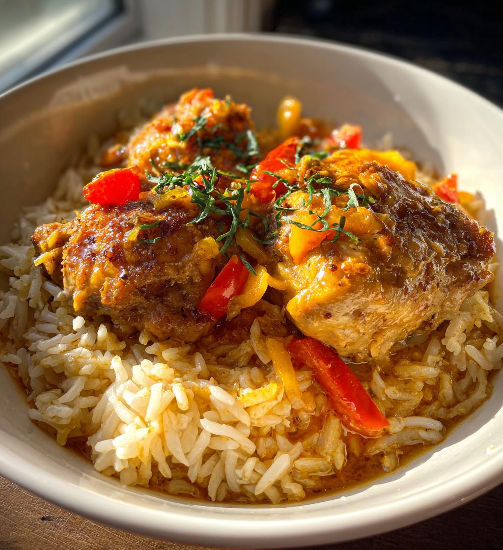 caribbean chicken and rice - detail 1