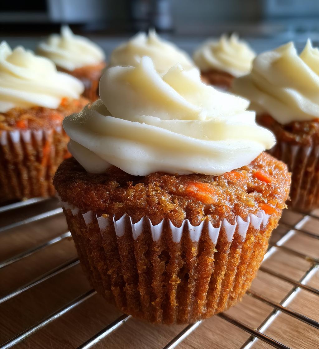 carrot cake cupcakes with cream cheese frosting