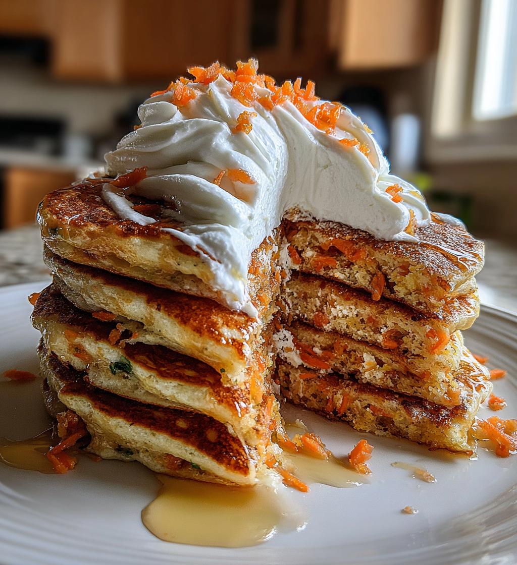 carrot cake pancakes with cream cheese - detail 1