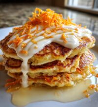 carrot cake pancakes with cream cheese
