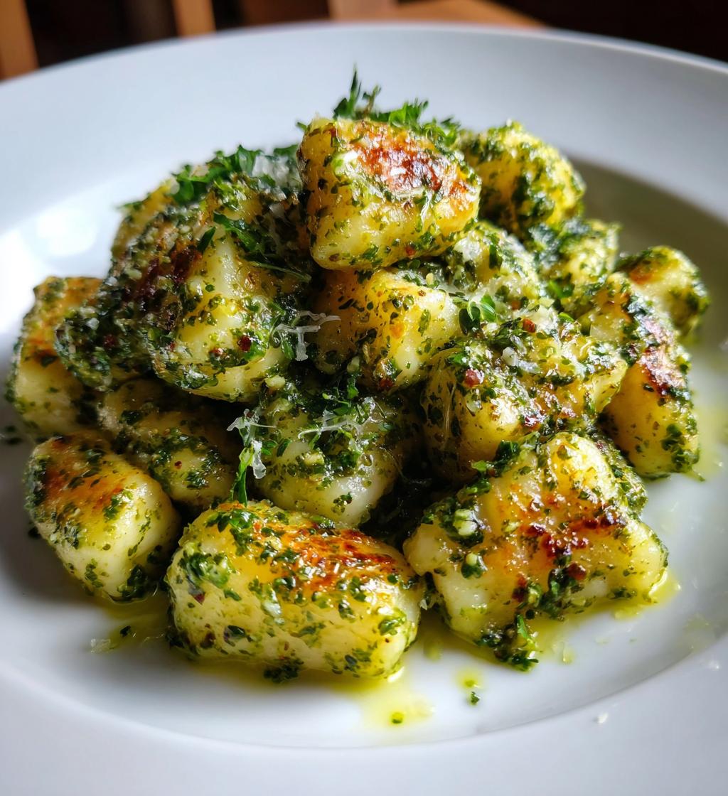 cauliflower gnocchi with pesto - detail 1