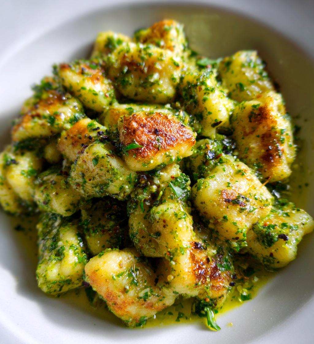 cauliflower gnocchi with pesto