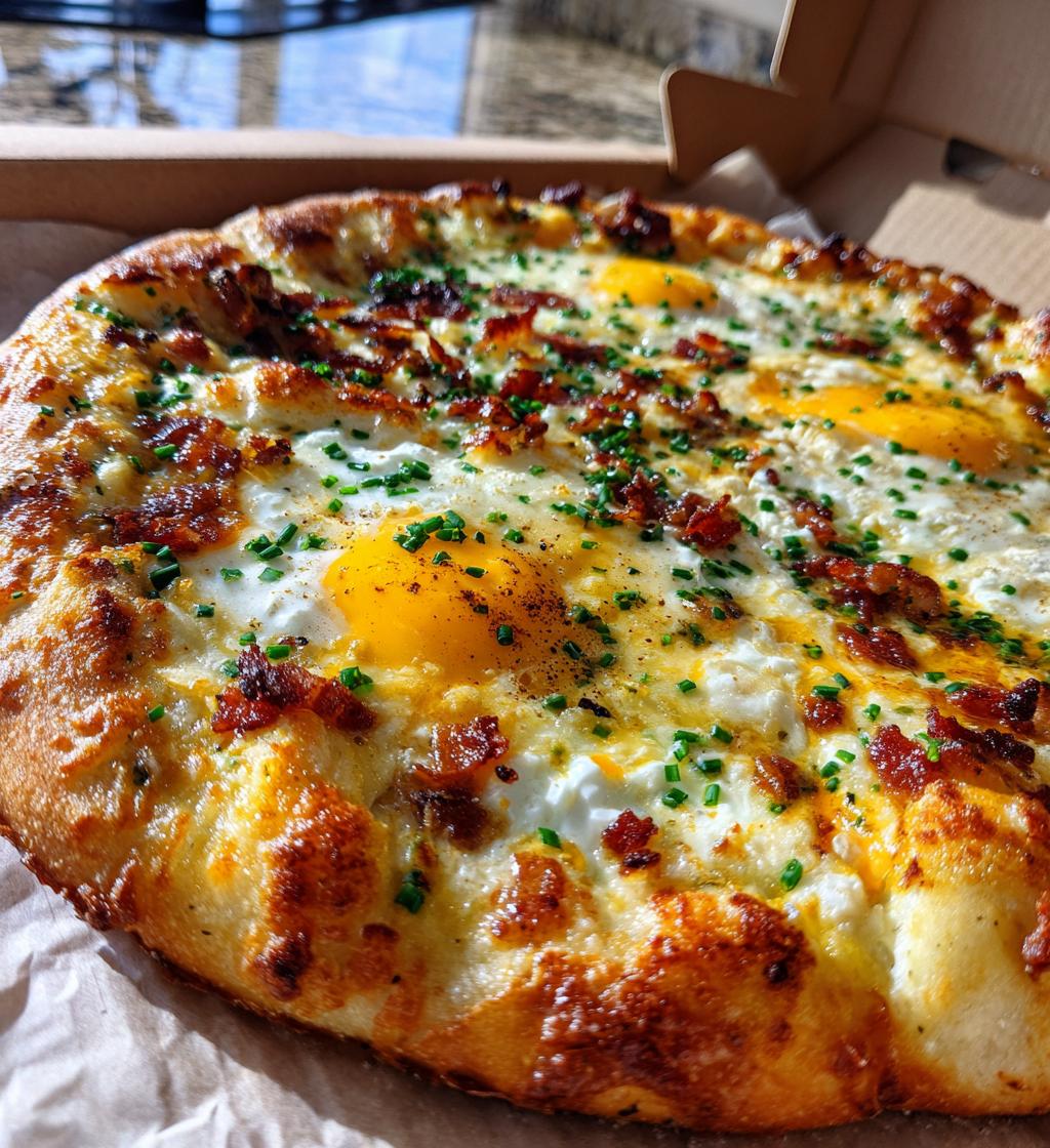 cheddar bacon sunrise pizza