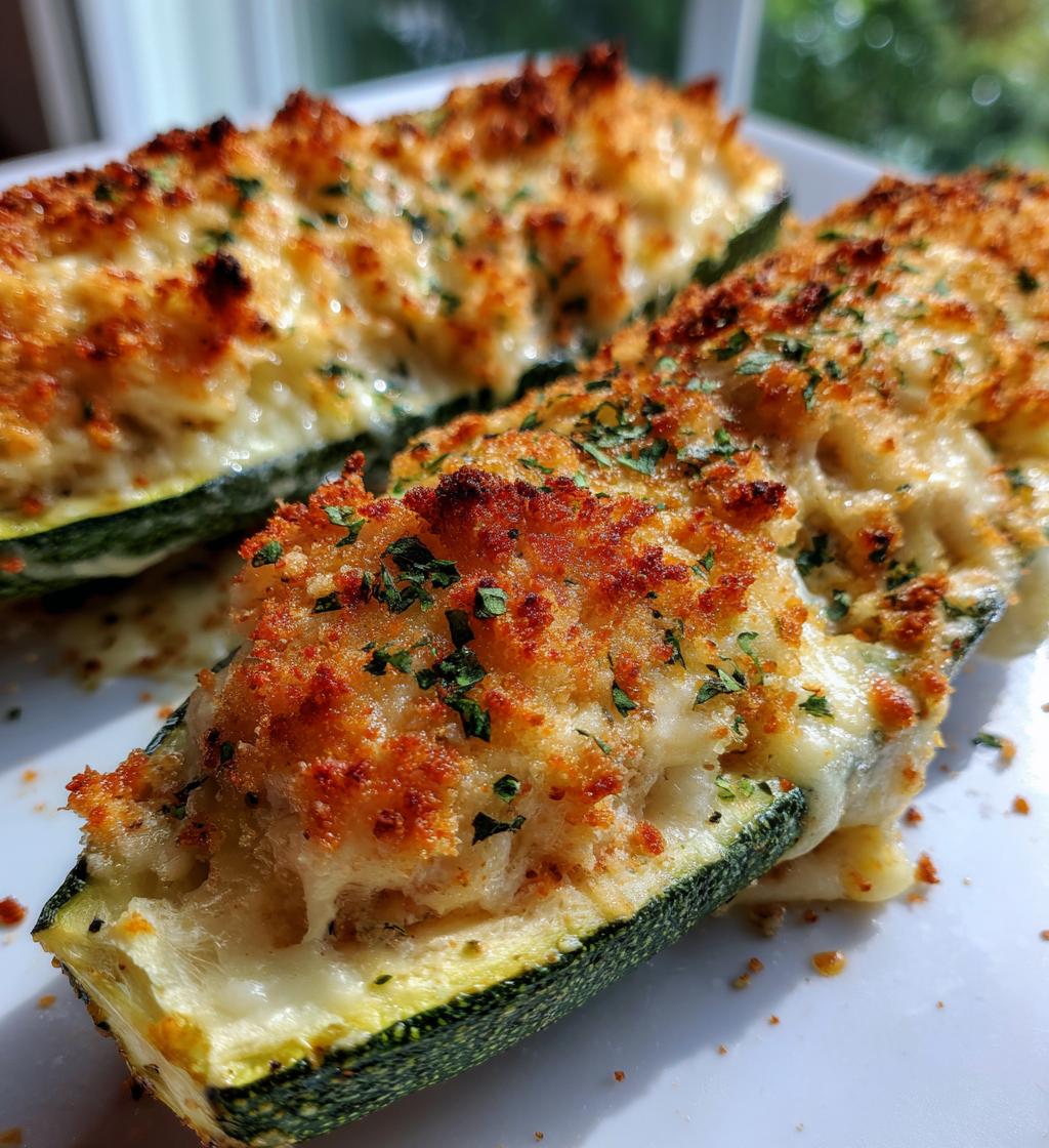 cheese stuffed zucchini - detail 1