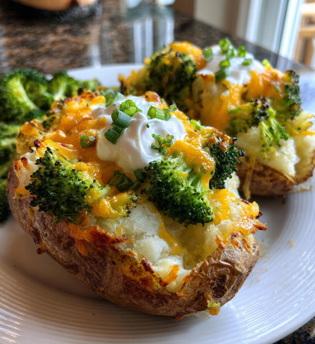 cheesy broccoli baked potatoes - detail 1