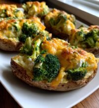 cheesy broccoli baked potatoes