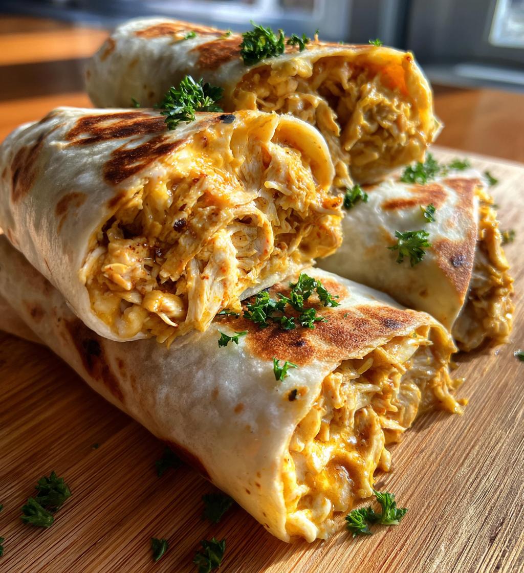 cheesy garlic chicken wraps - detail 1