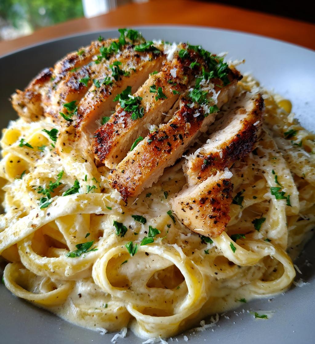 chicken alfredo pasta - detail 1