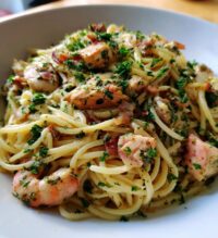chicken and shrimp carbonara