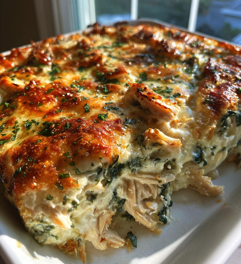chicken and spinach casserole with cream cheese - detail 1