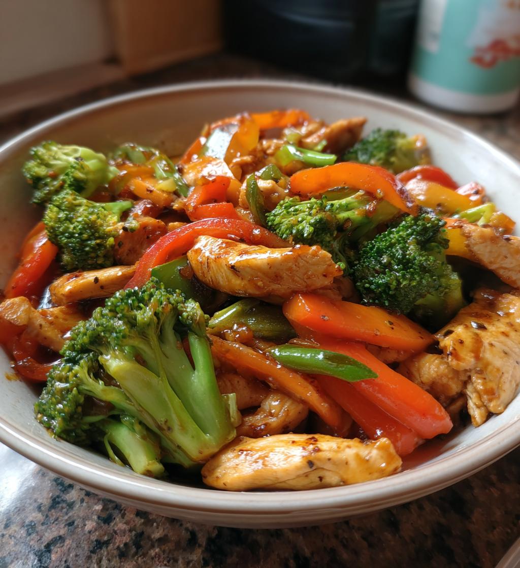 chicken and veggie stir fry - detail 1