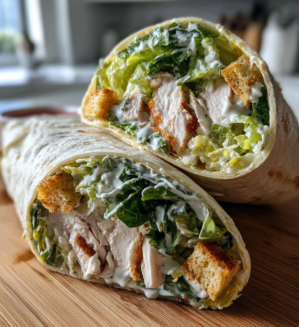 chicken caesar salad wrap - detail 1