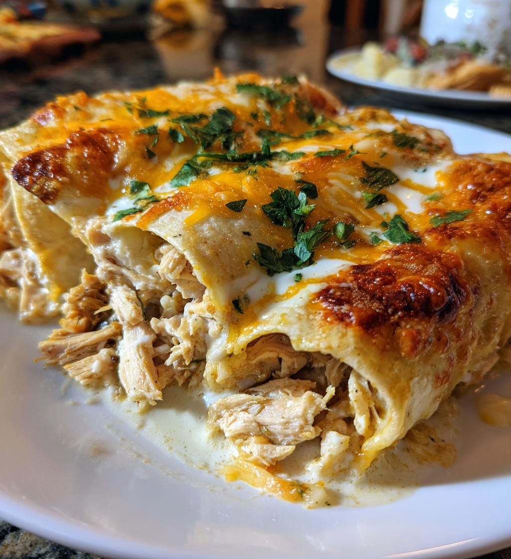 chicken enchiladas with sour cream white sauce - detail 1