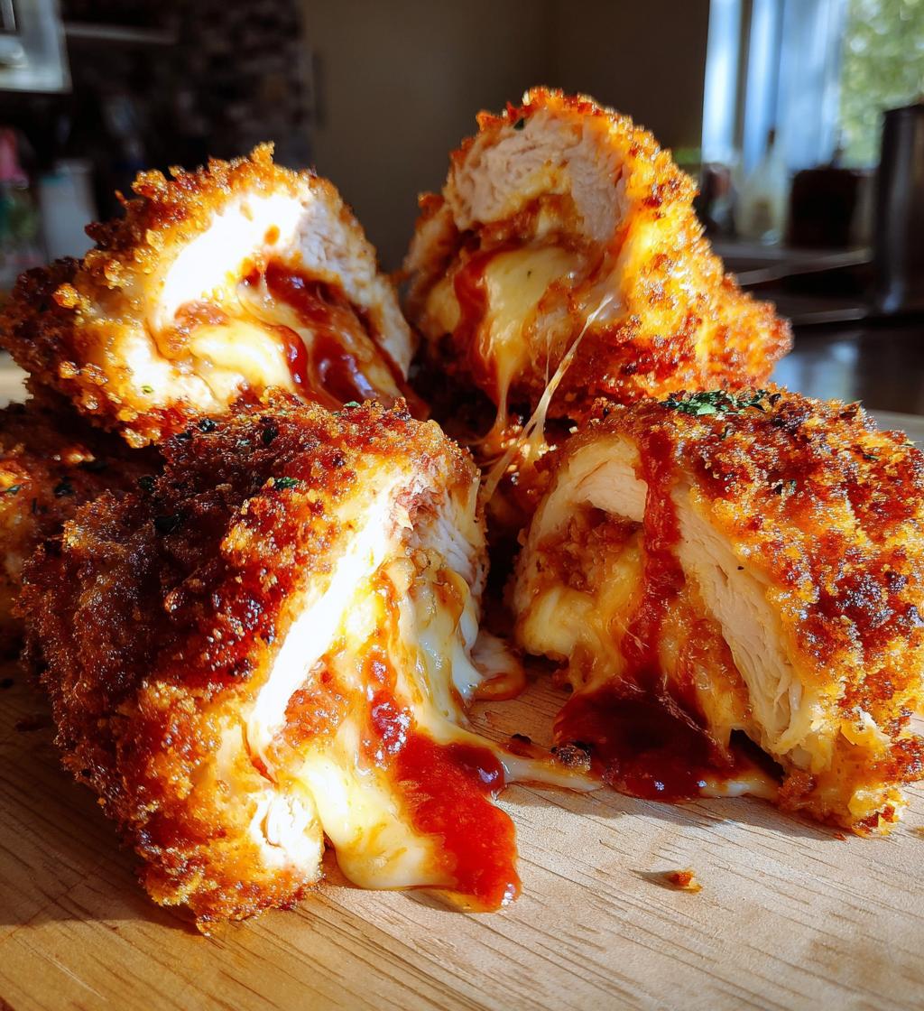chicken parmesan stuffed with cream cheese
