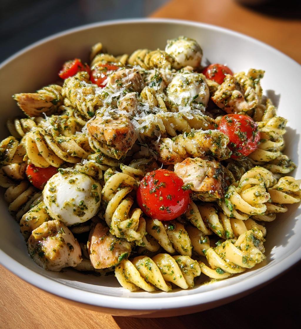 chicken pesto pasta salad - detail 1