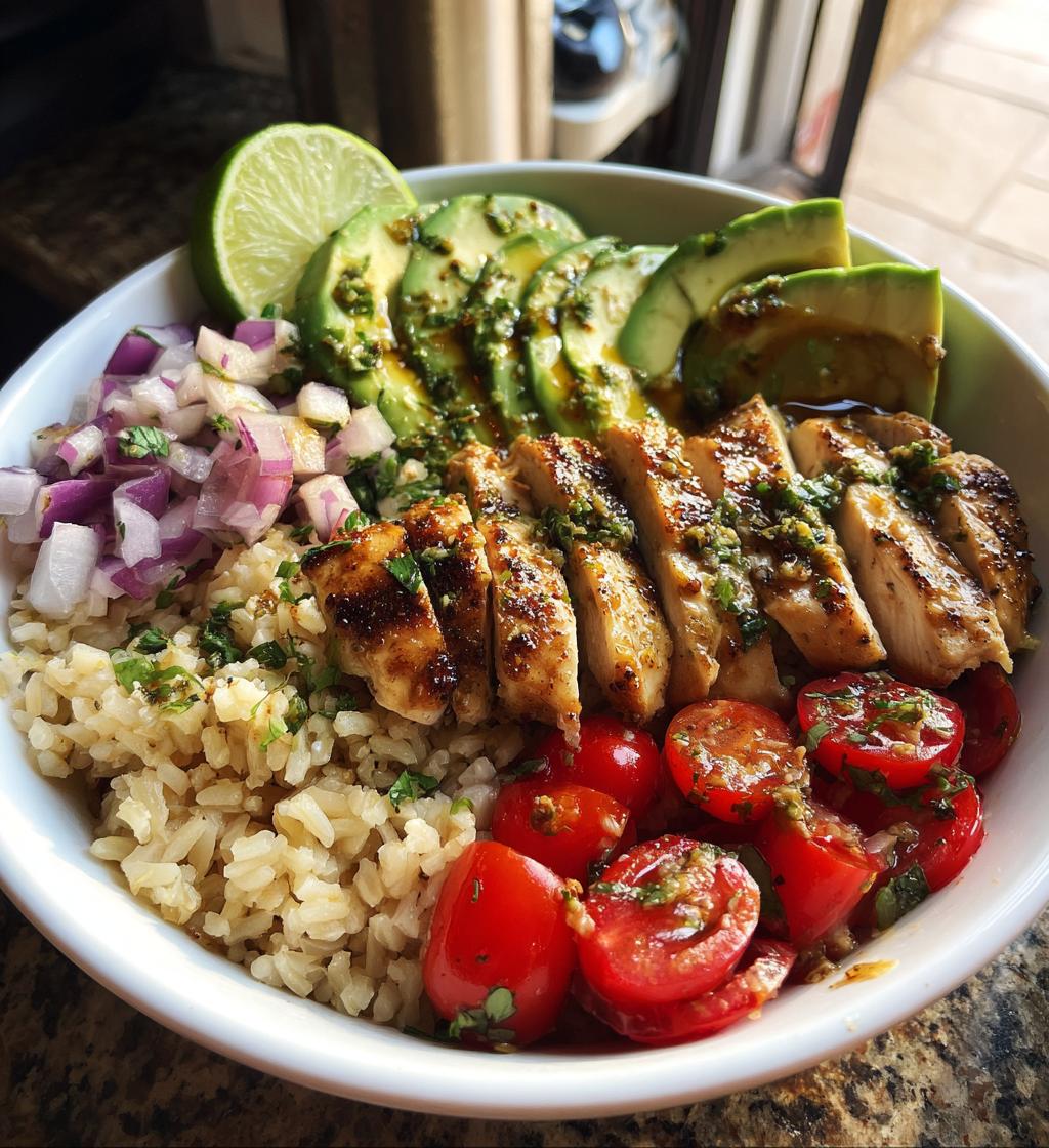 chicken rice avocado bowl - detail 1