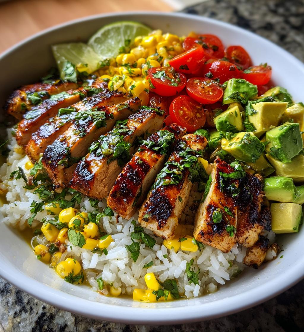 chicken rice avocado bowl