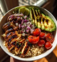 chicken rice avocado bowl