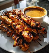 chicken satay with easy thai peanut sauce