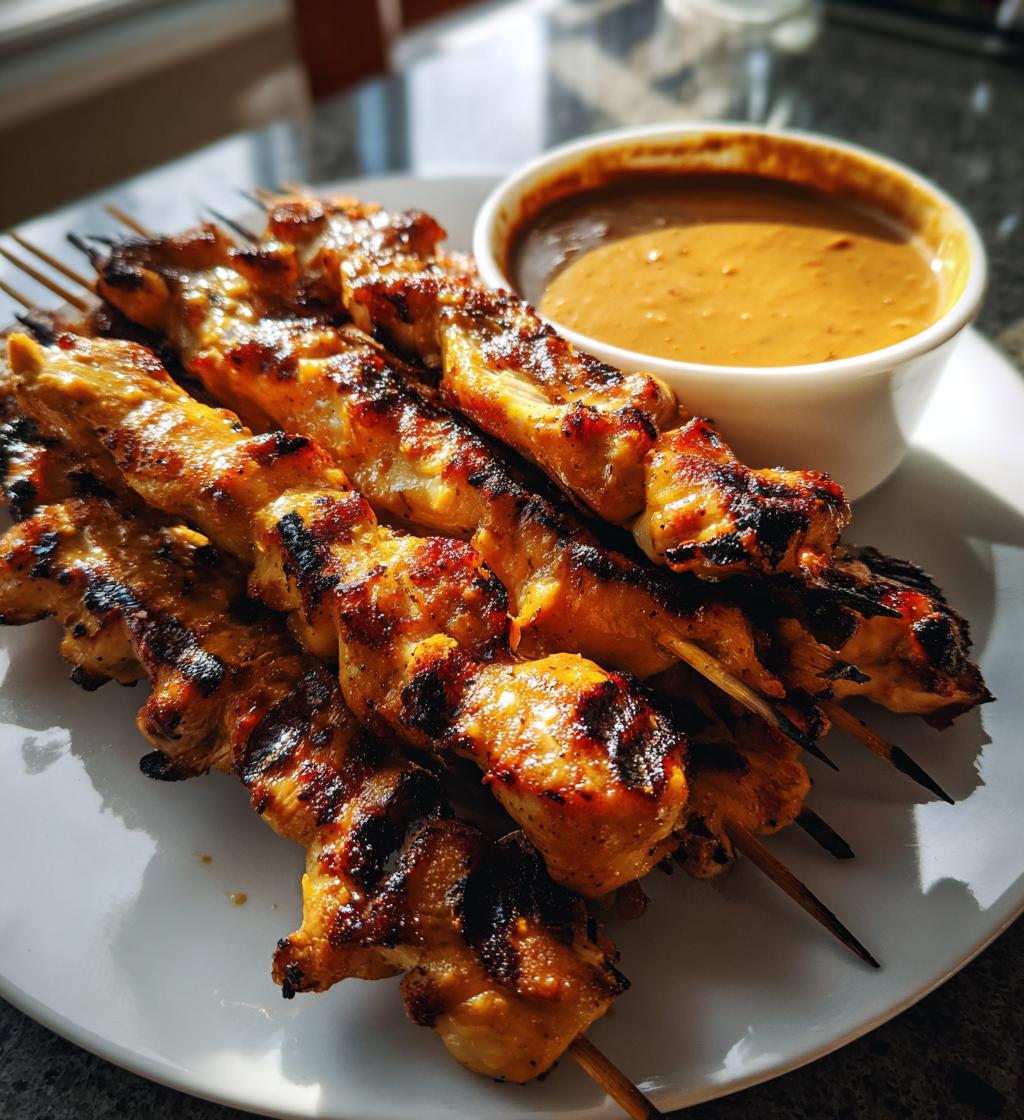 chicken satay with easy thai peanut sauce