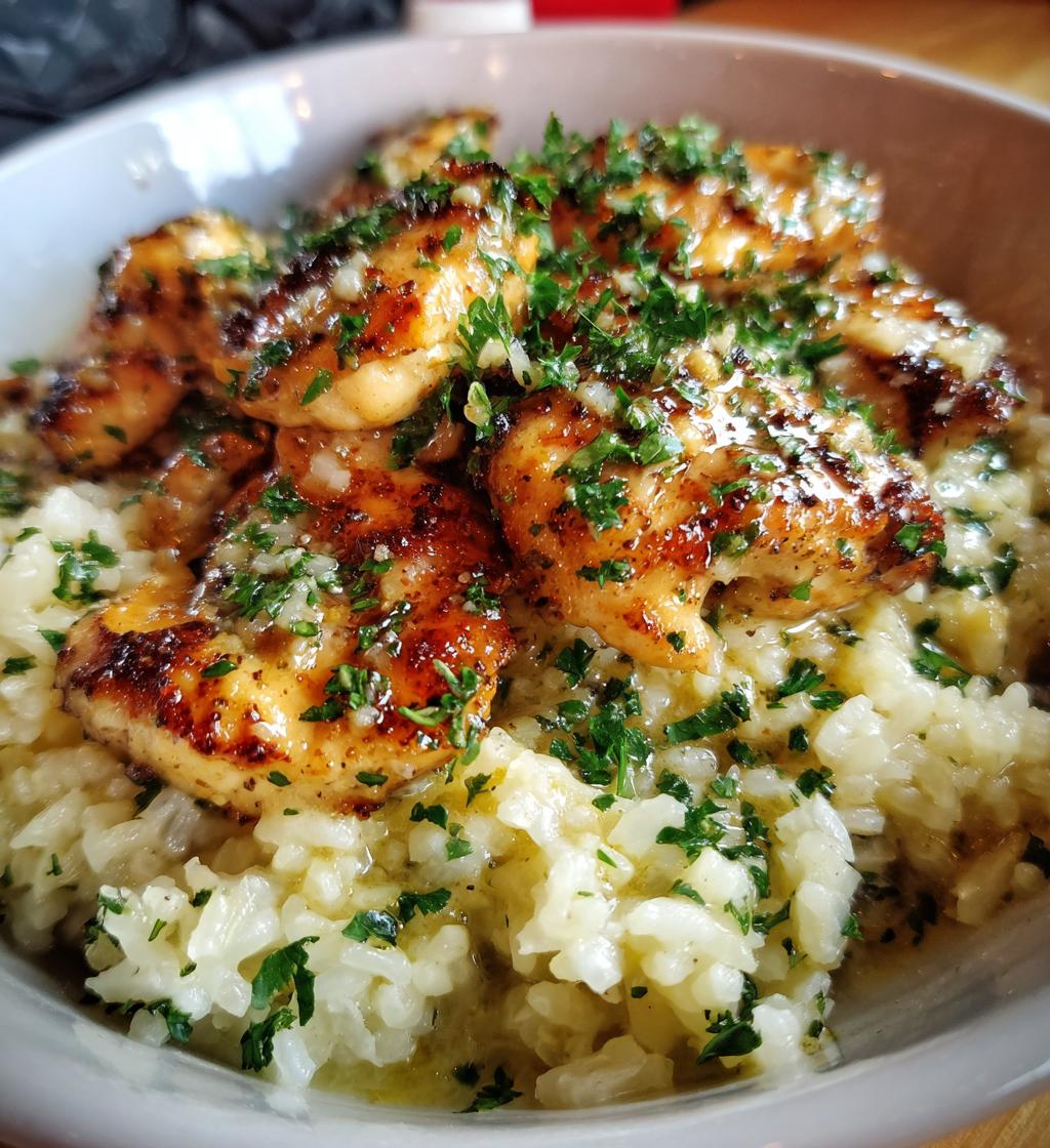 chicken scampi with garlic parmesan rice - detail 1