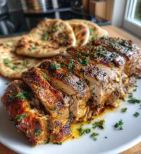 chicken shawarma in a loaf pan