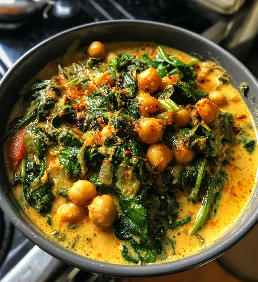 chickpea spinach coconut curry