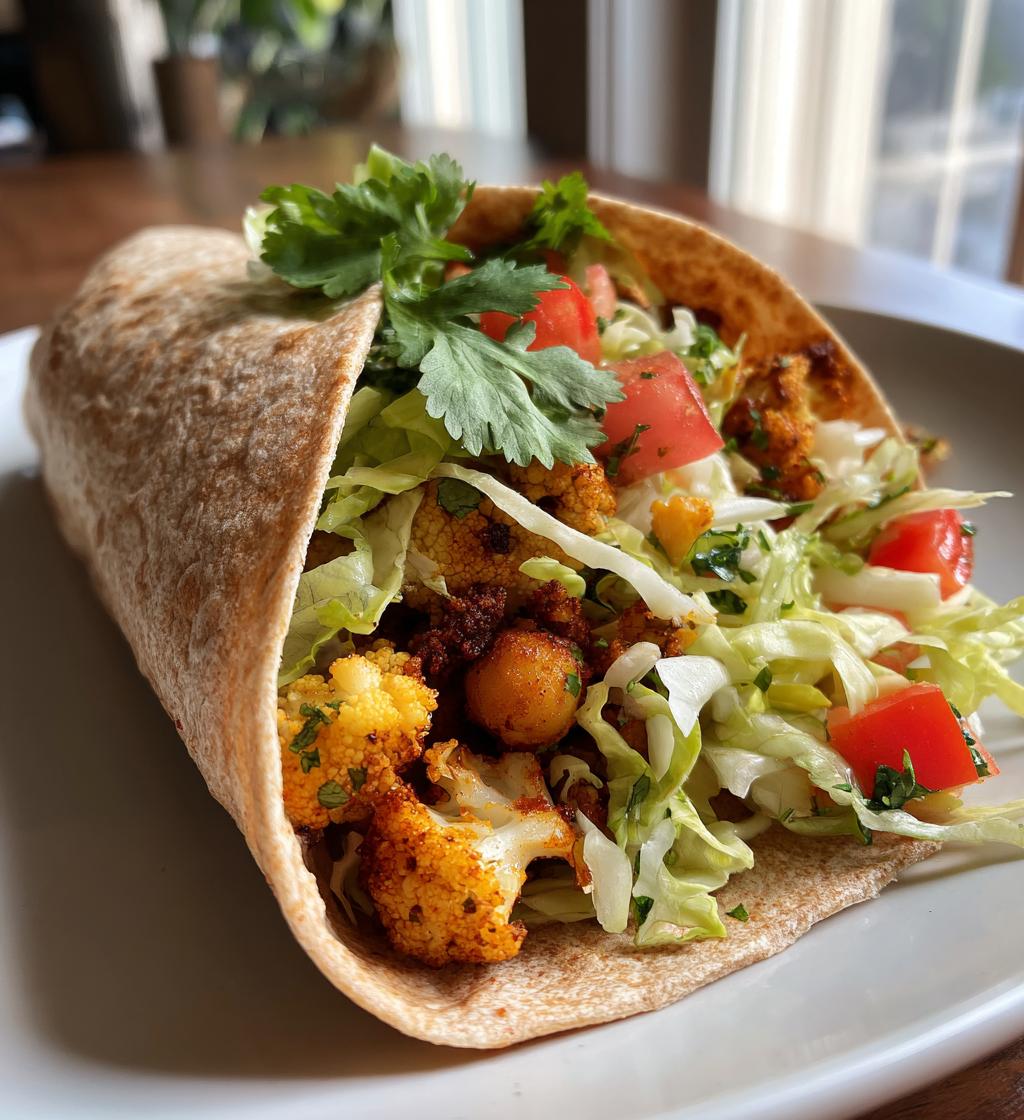 chili lime chickpea cauliflower wrap