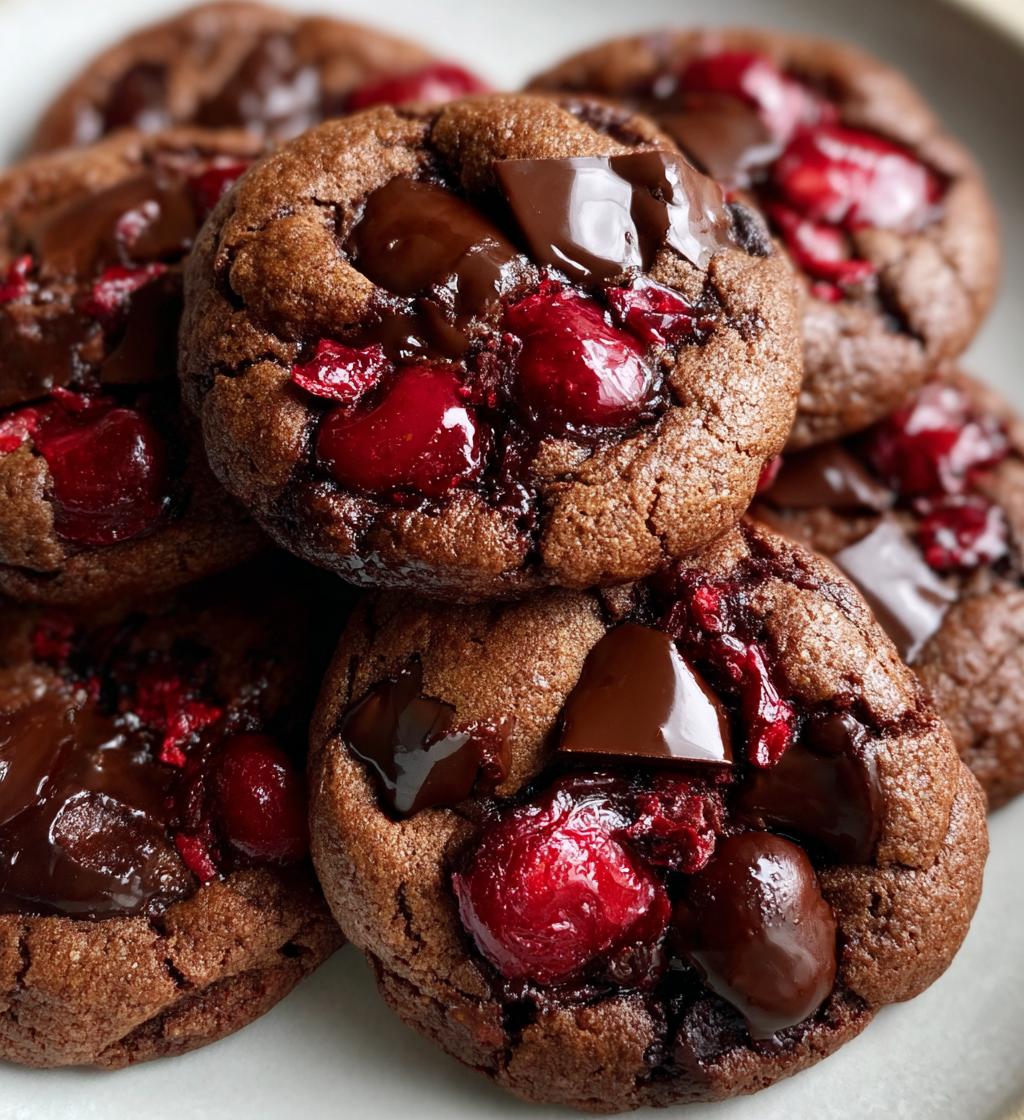 chocolate cherry cookies - detail 1