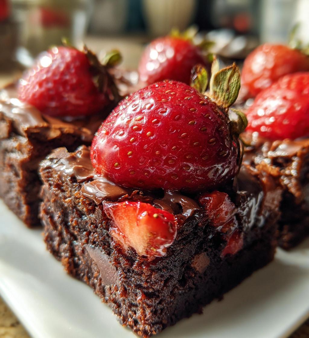 chocolate covered strawberry brownies