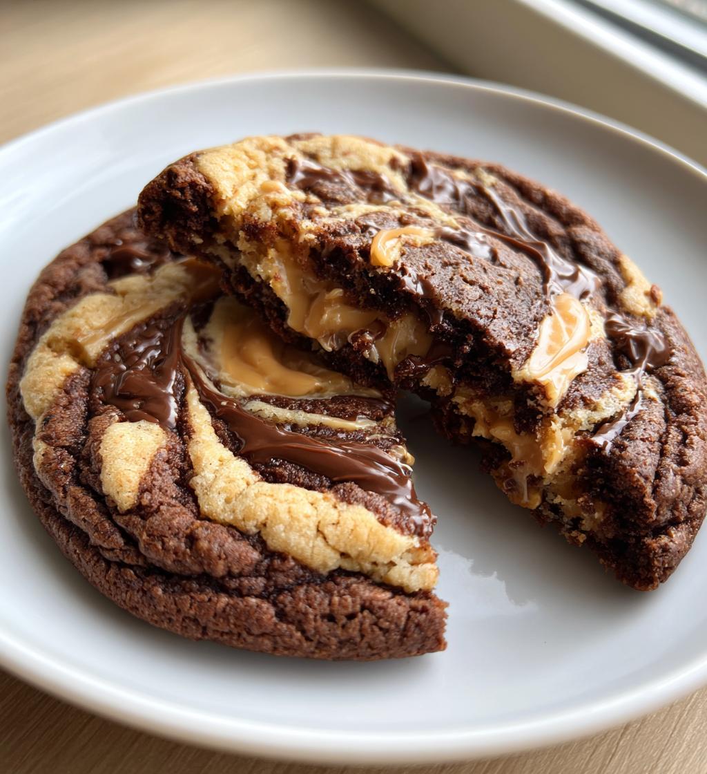 chocolate peanut butter swirl cookies - detail 1
