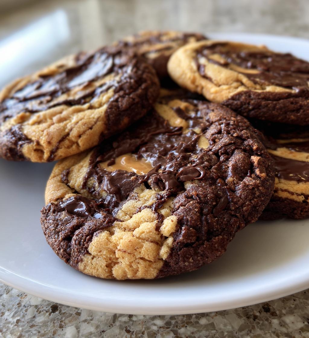 chocolate peanut butter swirl cookies