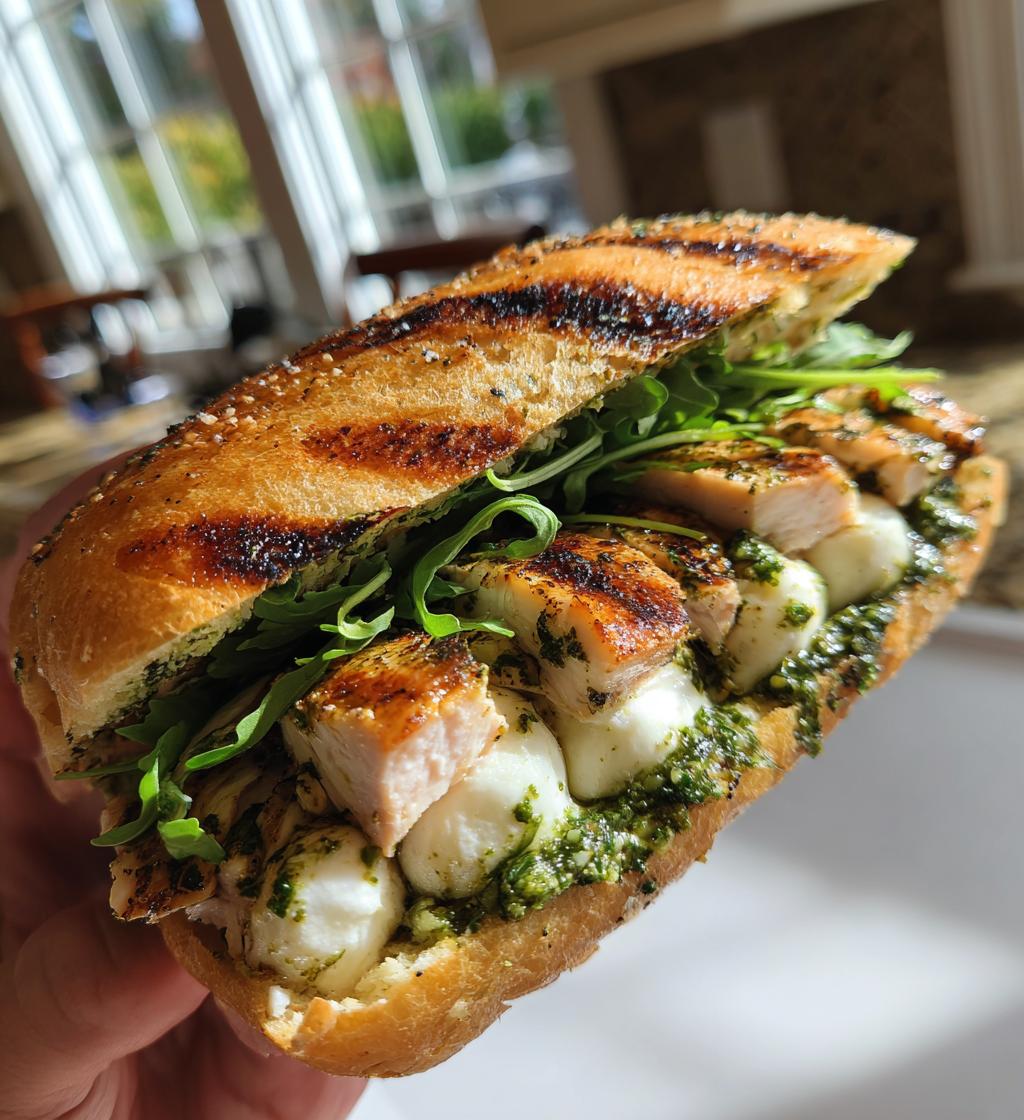 ciabatta chicken pesto sandwich - detail 1